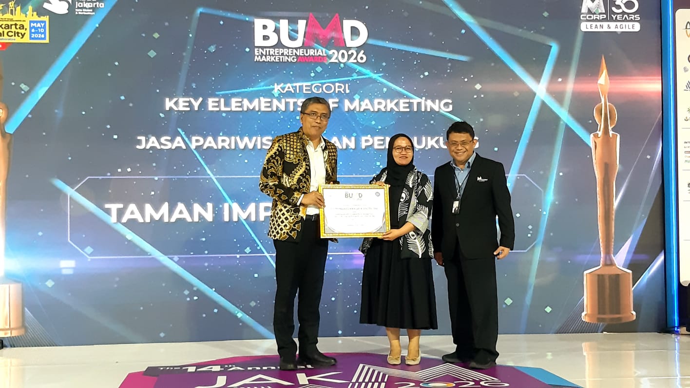 PT Pembangunan Jaya Ancol Tbk menerima penghargaan  BUMD Entreprenurial Marketing Award 2026